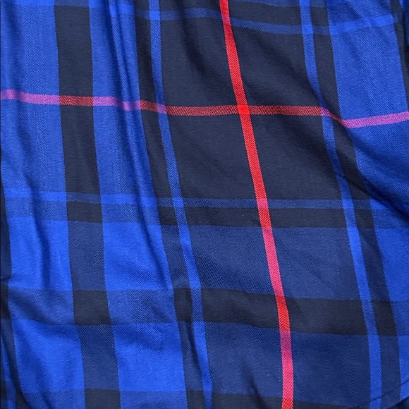 NWT! Long Sleeve Blue and Red Plaid Button-Up Shirt - Picture 4 of 9